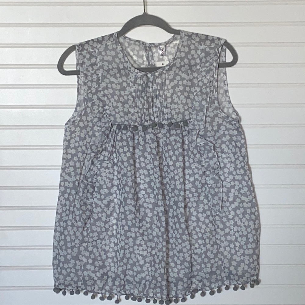OPlus Sleeveless Blouse Sheer Gray